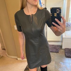 NWT Michael Stars LTR01 leather mix dress small